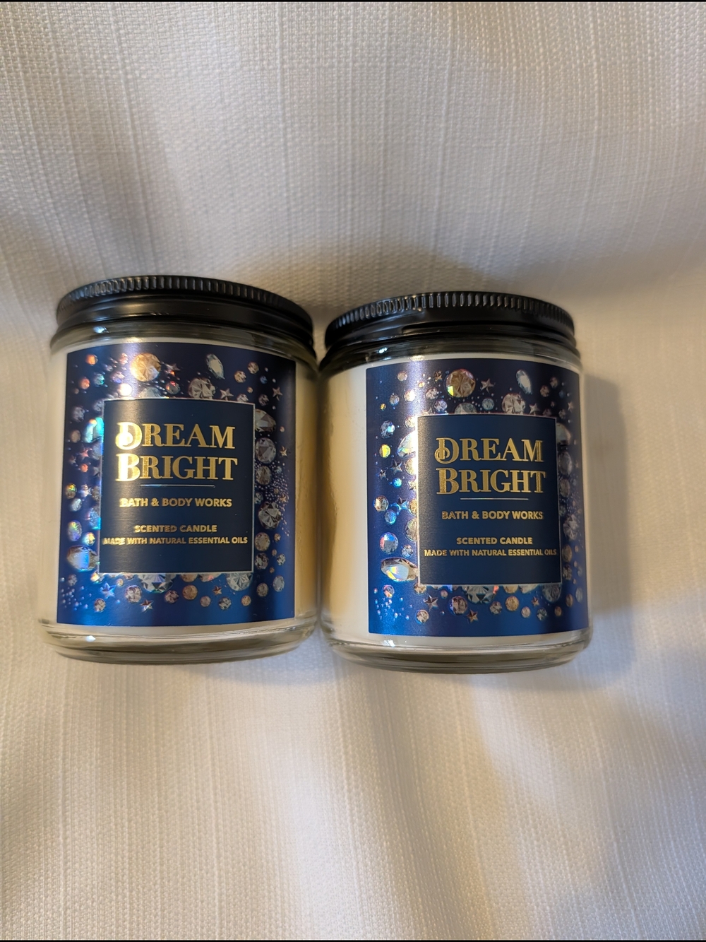 Bath & Body Works Dream Bright Candles - Blue and Gold Labels